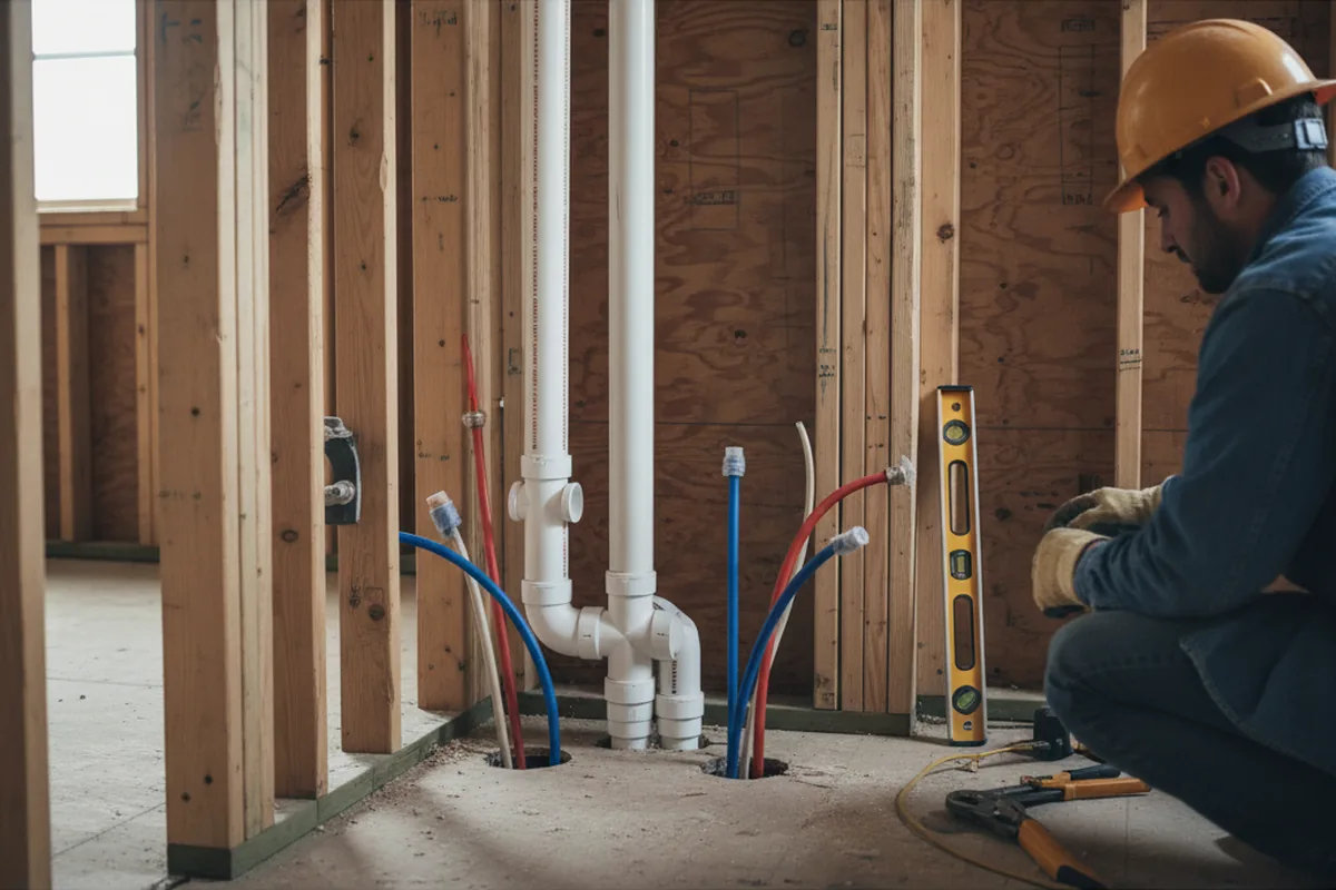 Drain and supply rough-in during Garbage Disposal Repair in David